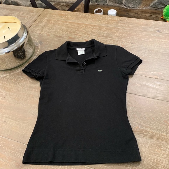 ❌SOLD❌LACOSTE Black Slim Fit Short Sleeve Pique Po - Picture 3 of 8